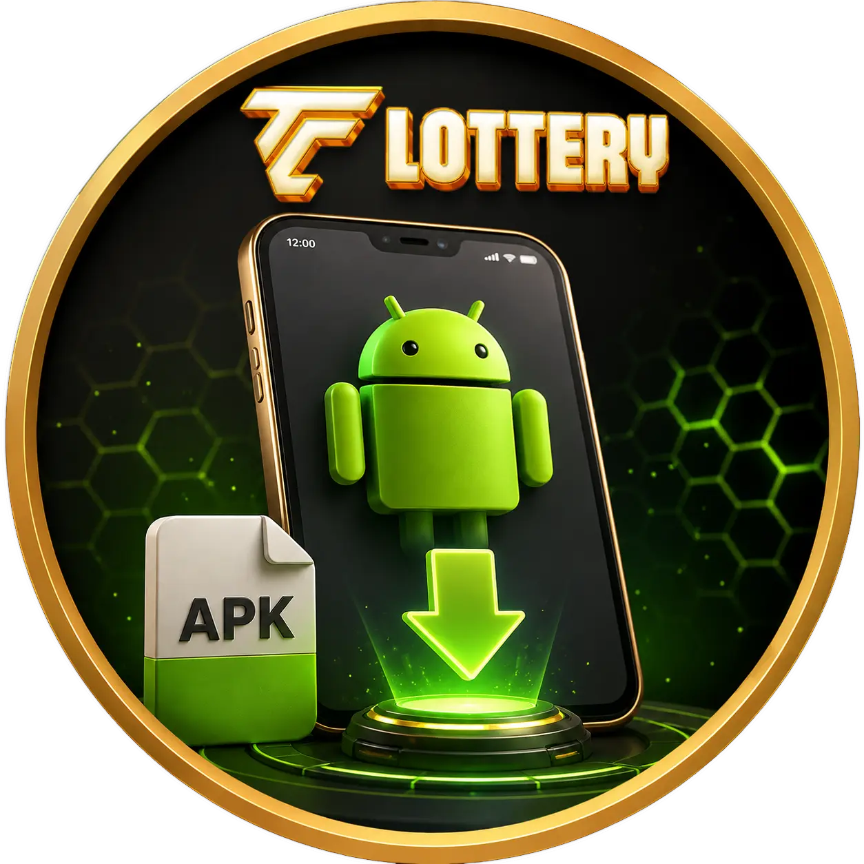 Android smartphone and APK package download illustration
